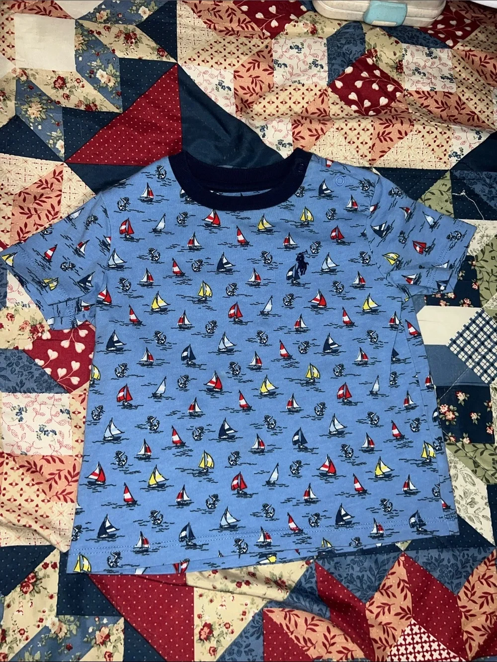 Ralph Lauren Blue Sailboat Print, Navy & Black Short Sleeve Tees